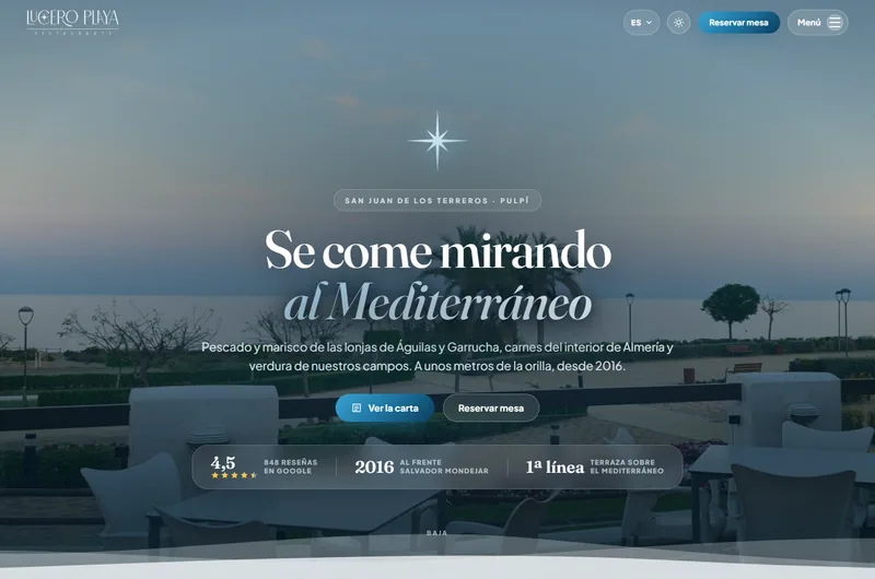 Restaurante Lucero Playa, en San Juan de los Terreros