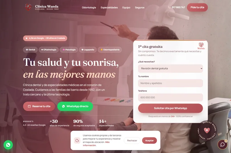 Clínica Wanda, dental en Coslada
